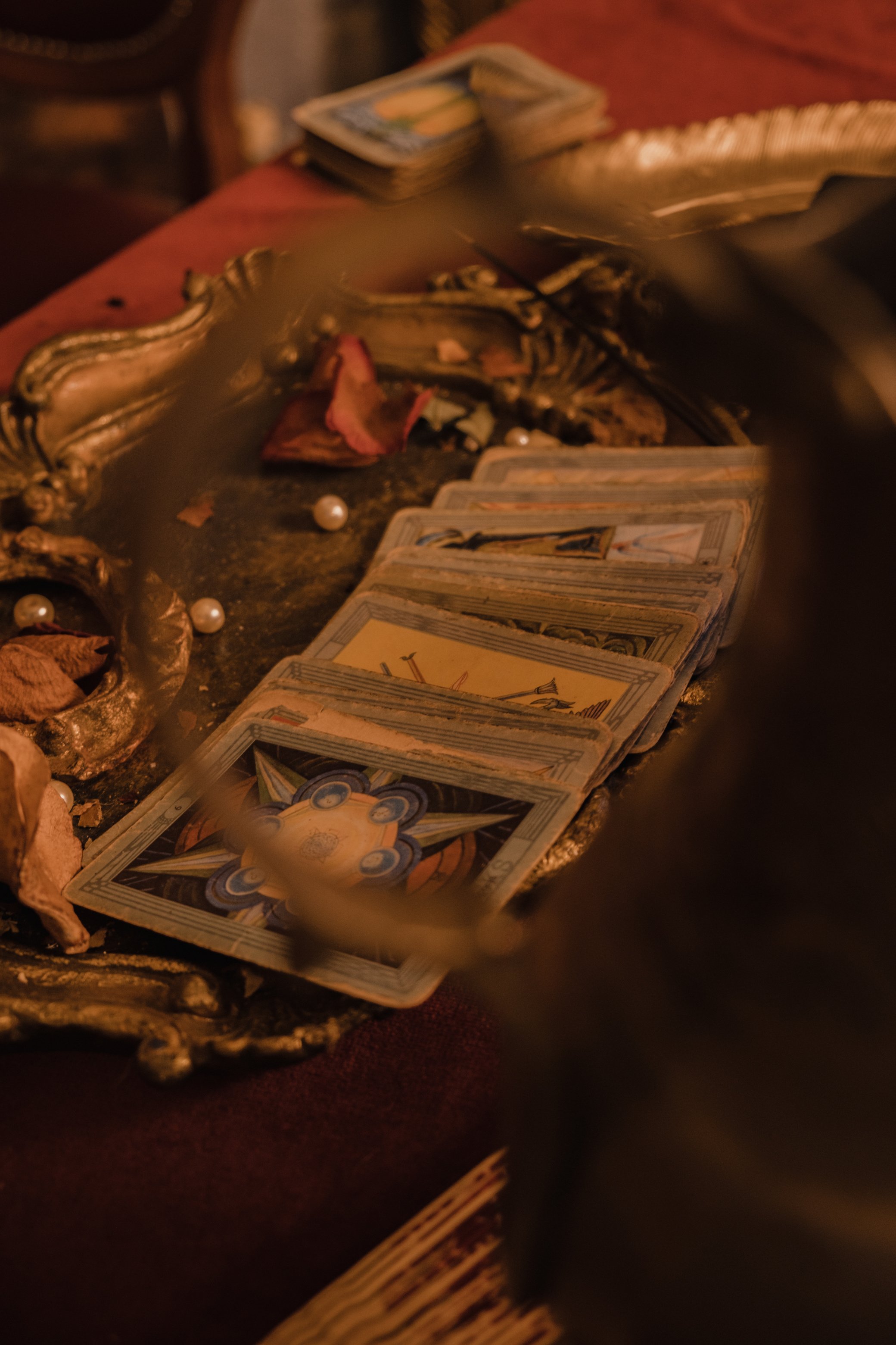 Tarot Cards on a Vintage Tray